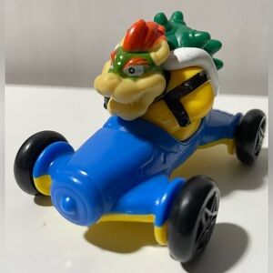 Nintendo Bowser McDonalds Toy Promo Figure Blue Race Car Mario Bros Brothers